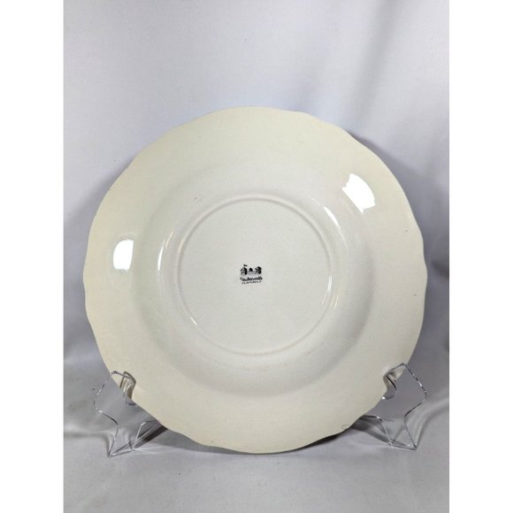 Steubenville Ivory Dinner Plate Spring Floral Embossed 10.5-in Gold Trim Vintage - Picture 2 of 6